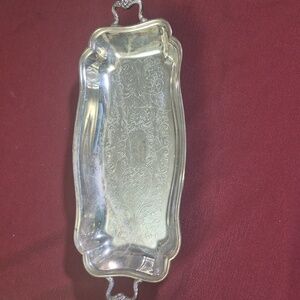 Elegant Leonard Silver Plate Rectangular Bread Tray And Golf Trophy